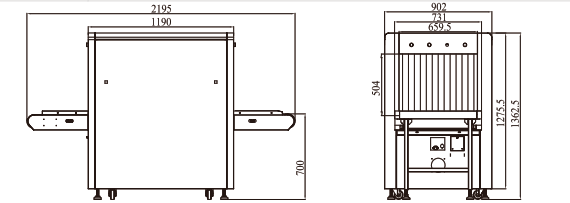酒店用安检机尺寸